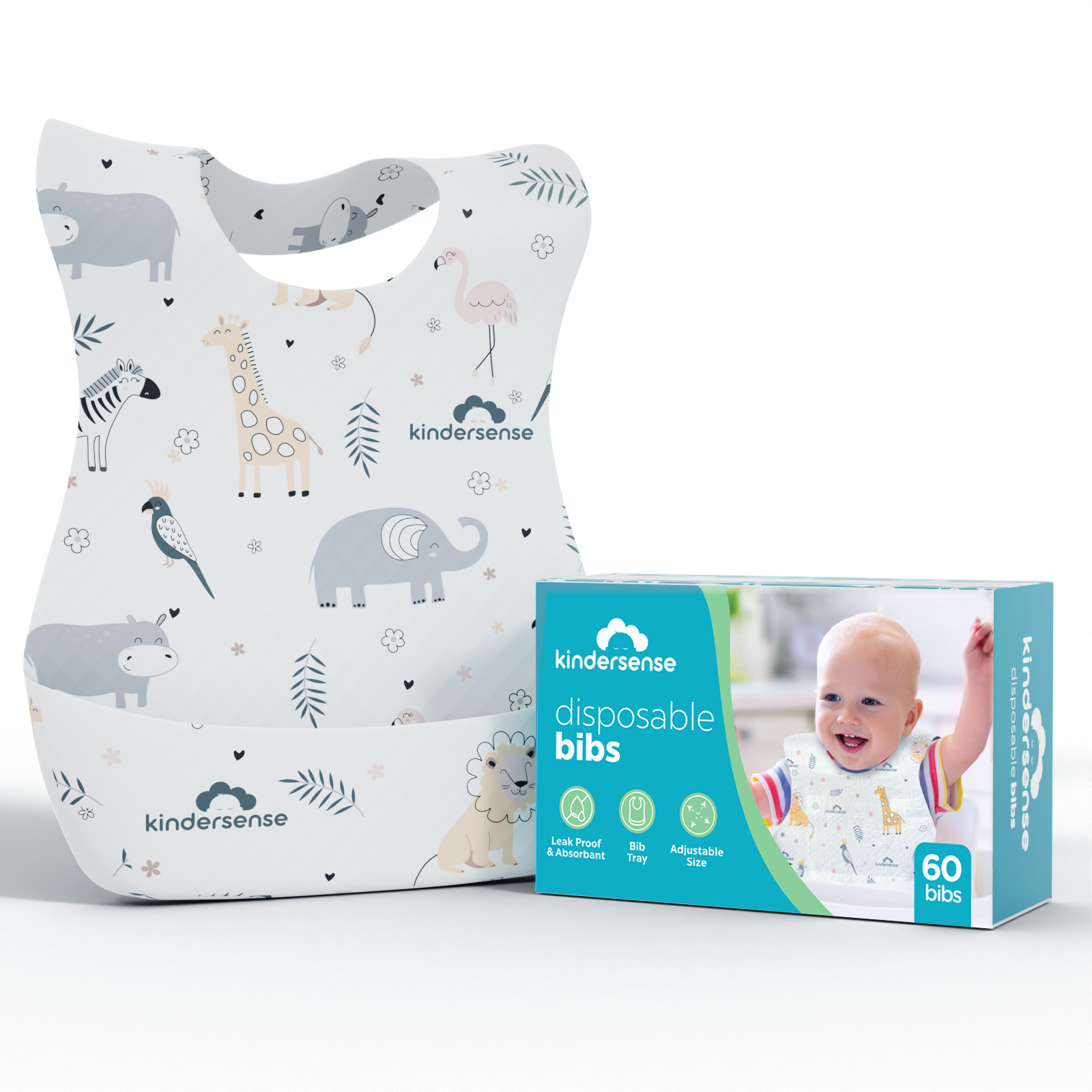 KinderSense® Disposable Baby Bibs - 60 pack – kindersensebaby
