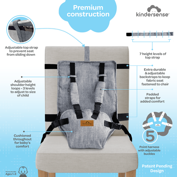 Kindersense Fabric Baby Portable High Chair kindersensebaby